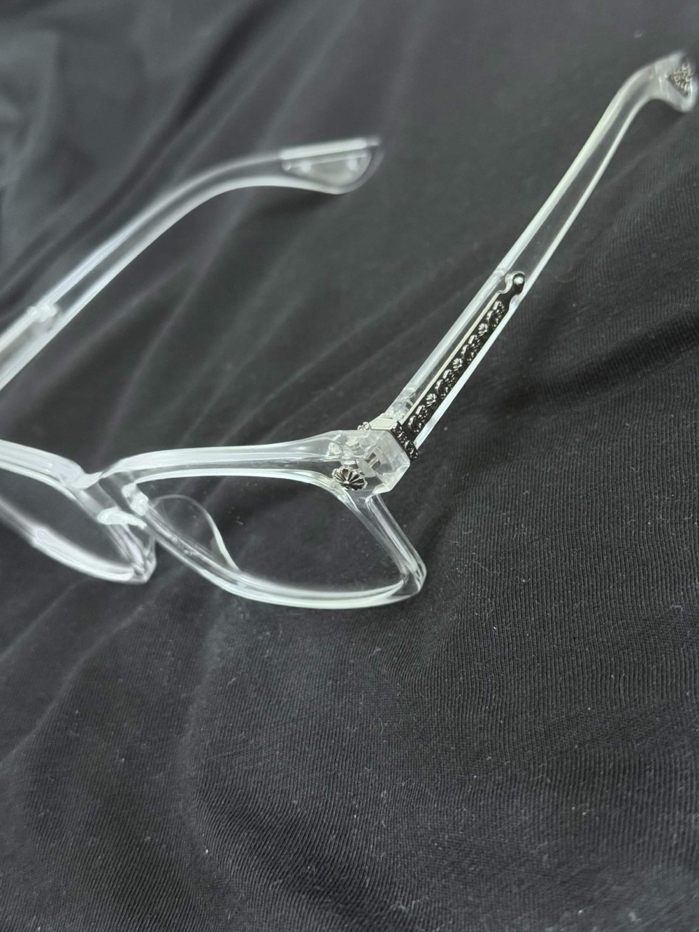 Chrome Hearts Clear Transparent Rectangle Frame Glasses